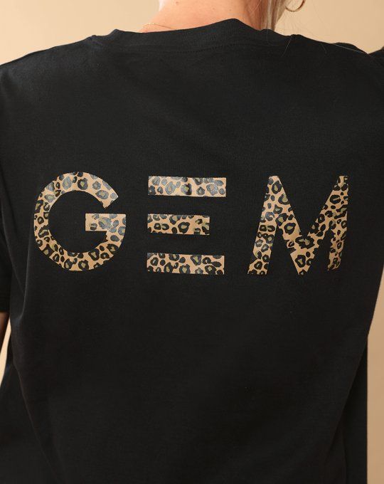 Tee-shirt Éclair Noir/Leopard - GEM 
