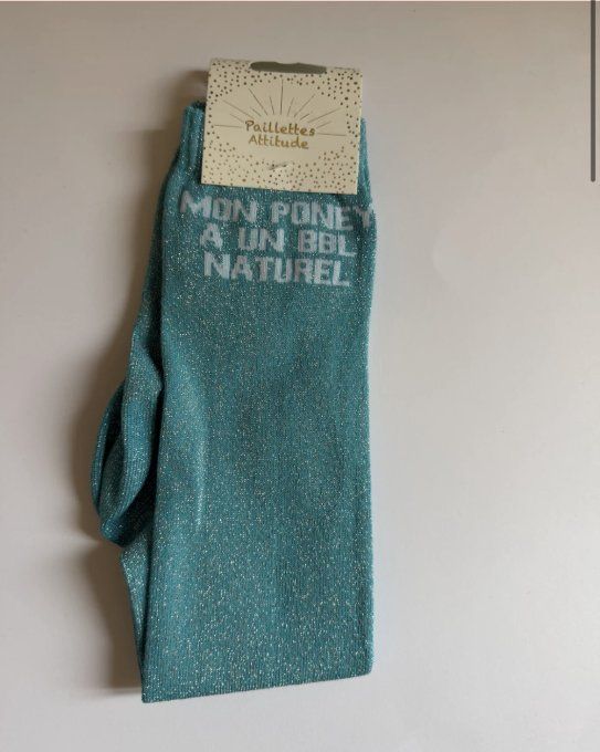 Chaussette PaillettesAttitude - Mon poney a un BBL naturel 