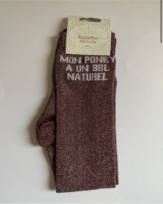 Chaussette PaillettesAttitude - Mon poney a un BBL naturel 
