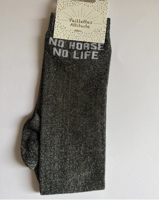 Chaussette Paillettes Attitude - No Horse no Life 